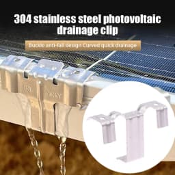 10Pcs 30/35MM Stainless Steel Solar Panel Photovoltaic Water Guide Clip Deflector Mud Drain Button Water Redirection Clips