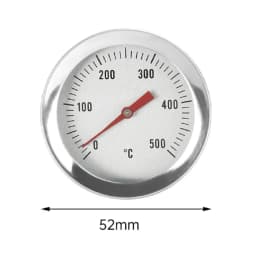 BBQ Thermometer Stainless Steel Oven Thermometer Bimetallic Thermometer 0-500°C 52mm Large Grills Thermometer Measuring Tools