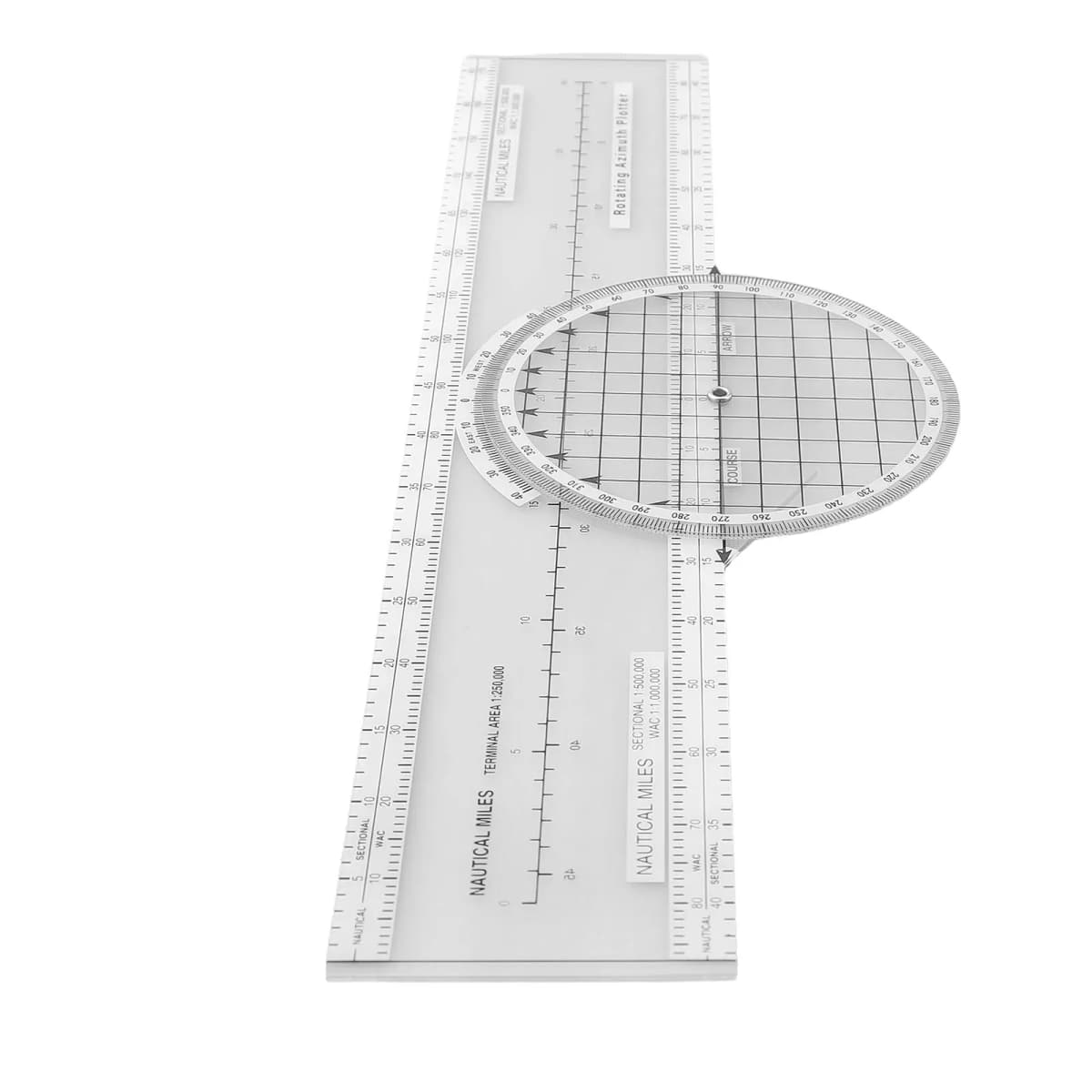 ABS Aviation Flight Navigation Plotter 360-Degree Rotating Aviation Plotter Slide Ruler Used For Pilot Training