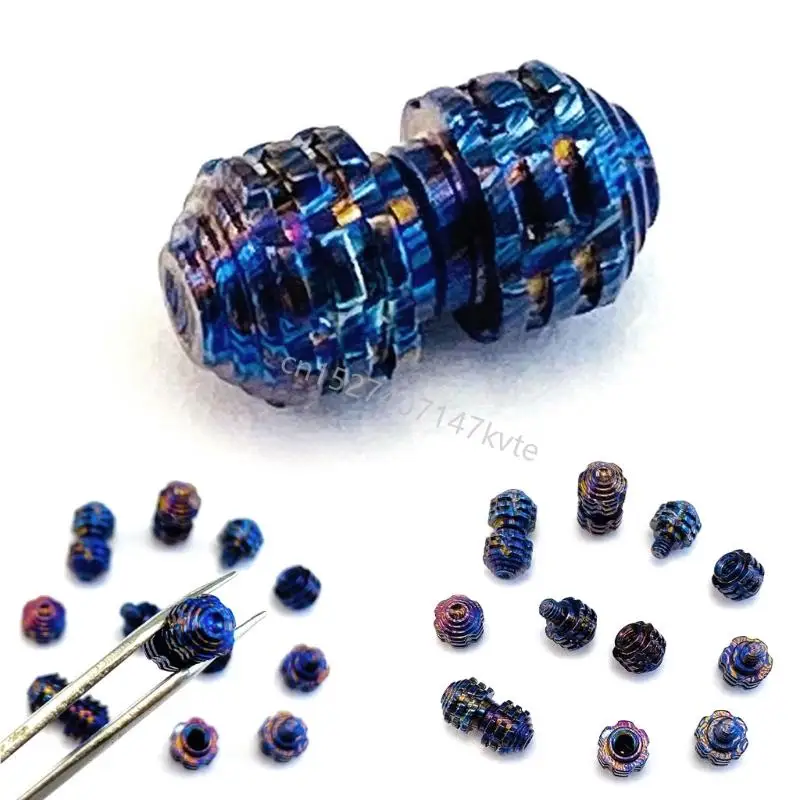 High Strength Titaniums Damascus Fold Knivies Thumb Studs Push Pin for 4MM Knivies Hole Lightweight Durability Tool R9CA