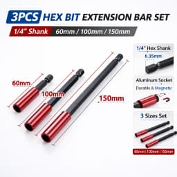 1/4" Hex Shank Magnetic Bit Holder Extension 60/100/150/300mm Quick Release Screwdriver Drill Adapter