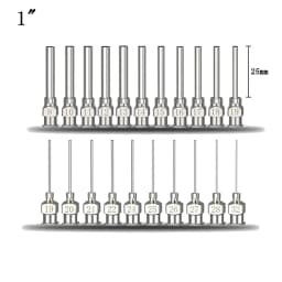 1 Inch 25mm 12pcs/box Stainless-Steel Needles Syringe Dispenser Dispensing Glue Tool 8 10 11 12 13 14 15 16 17 18 19 28 30G