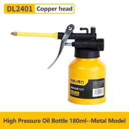 Deli Clear Oil Can High Pressure Oiler Grease Gun Extended Sprinkler Plastic Oil Pump Cans Mini Home Injector Can 180-500ml