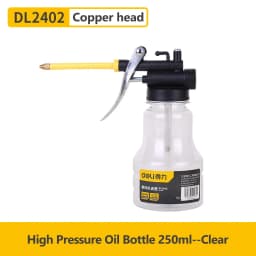 Deli Clear Oil Can High Pressure Oiler Grease Gun Extended Sprinkler Plastic Oil Pump Cans Mini Home Injector Can 180-500ml