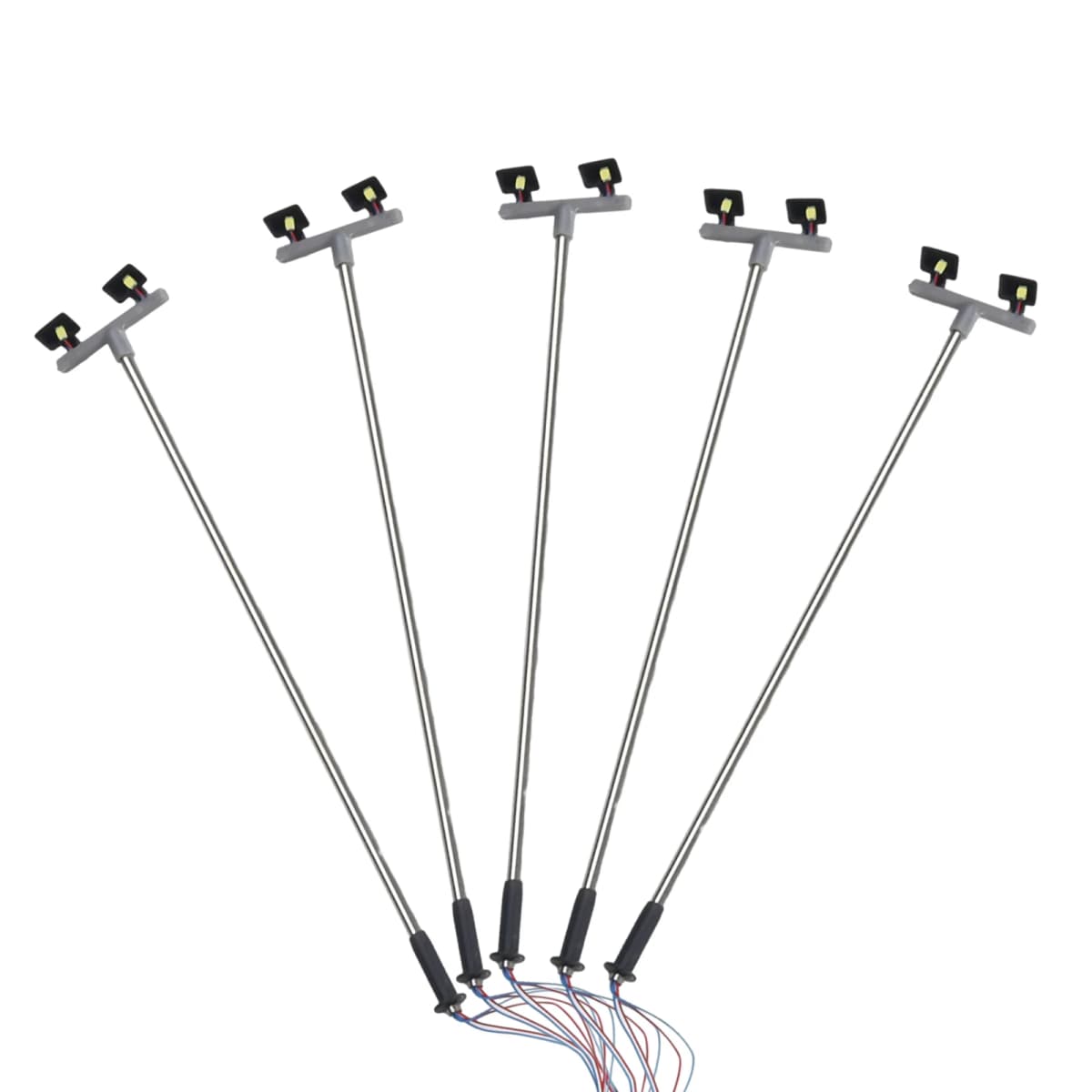 5 Pack Model Railway Yard Lights Twin LED Lamps OO 00 Guage Flood Light 1:76 Model Railroads 5*Twin LED Yard Lights