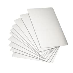 Uxcell 15Pcs Thick 0.4mm Stainless Steel Blank Metal Card Business Card 88x53mm Plate Silver Tone