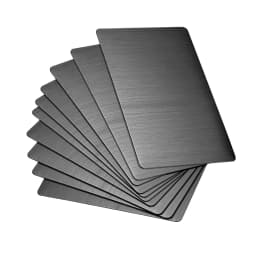 Uxcell 15Pcs Thick 0.4mm Stainless Steel Blank Metal Card Business Card 88x53mm Plate Silver Tone