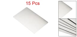 Uxcell 15Pcs Thick 0.4mm Stainless Steel Blank Metal Card Business Card 88x53mm Plate Silver Tone
