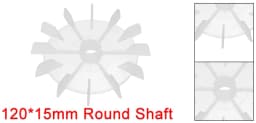 1Pcs 100x12/116x14/120x15/142x18mm Round Shape Bore White Black Plastic 12 Impeller Motor Cooling Fan Vane for Hydraulic Motor