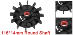 1Pcs 100x12/116x14/120x15/142x18mm Round Shape Bore White Black Plastic 12 Impeller Motor Cooling Fan Vane for Hydraulic Motor