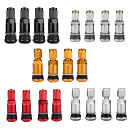 4pcs Universal Car Tubeless Aluminum Alloy Air Bicycle Tire Valve Stems Caps Tyre Wheel Round Cover Auto Accessories Stems & Cap