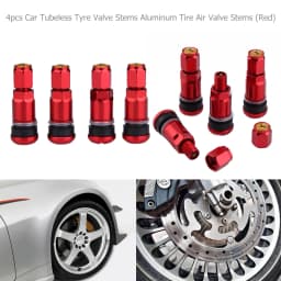 4pcs Universal Car Tubeless Aluminum Alloy Air Bicycle Tire Valve Stems Caps Tyre Wheel Round Cover Auto Accessories Stems & Cap