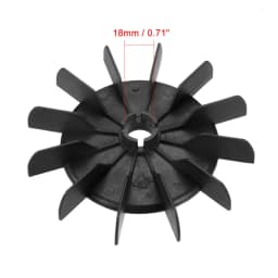 Uxcell 1Pcs 100x12mm/116x14mm/142x18mm White/Black Plastic Round Shaft Replacement 12 Impeller Motor Cooling Fan Vane