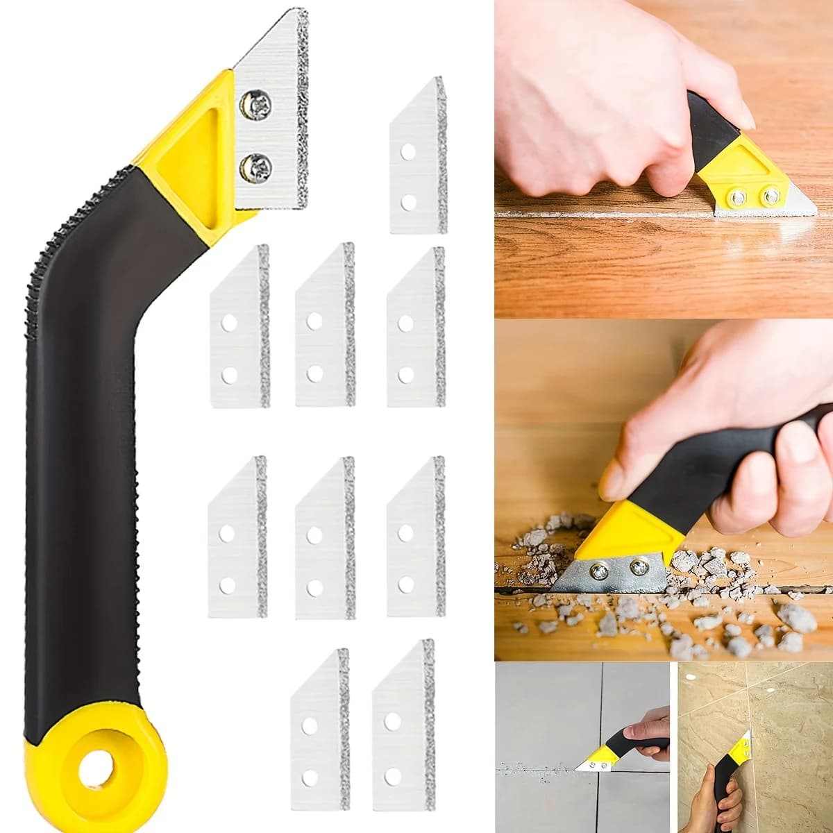 Tile Grout Saw Grout Removal Tool, Angled-Design Grout Hand Saw for Tile Cleaning, Removing Paint and More