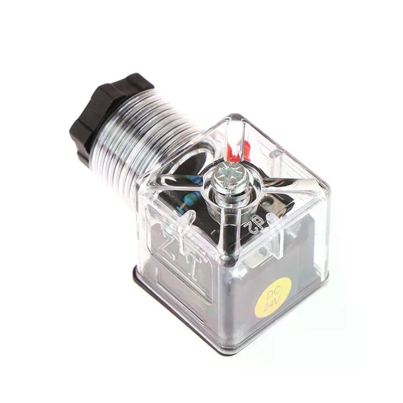 1Pcs DC24 Solenoid Coil Plug Hydraulic Valve Transparent Voltage Universal Accessories