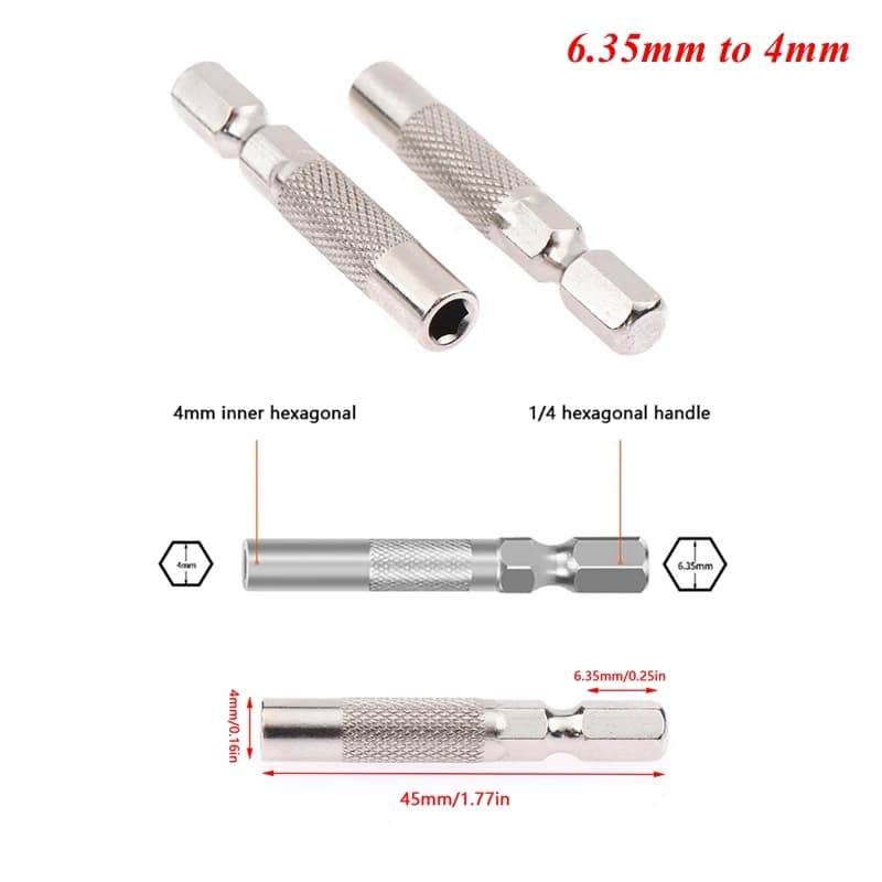 2/4pcs Hex Shank 6.35mm To 4mm Insert Bit Adapter Electric Screwdriver Socket Holder Micro Bit Adapter Magnetic Holder Tool