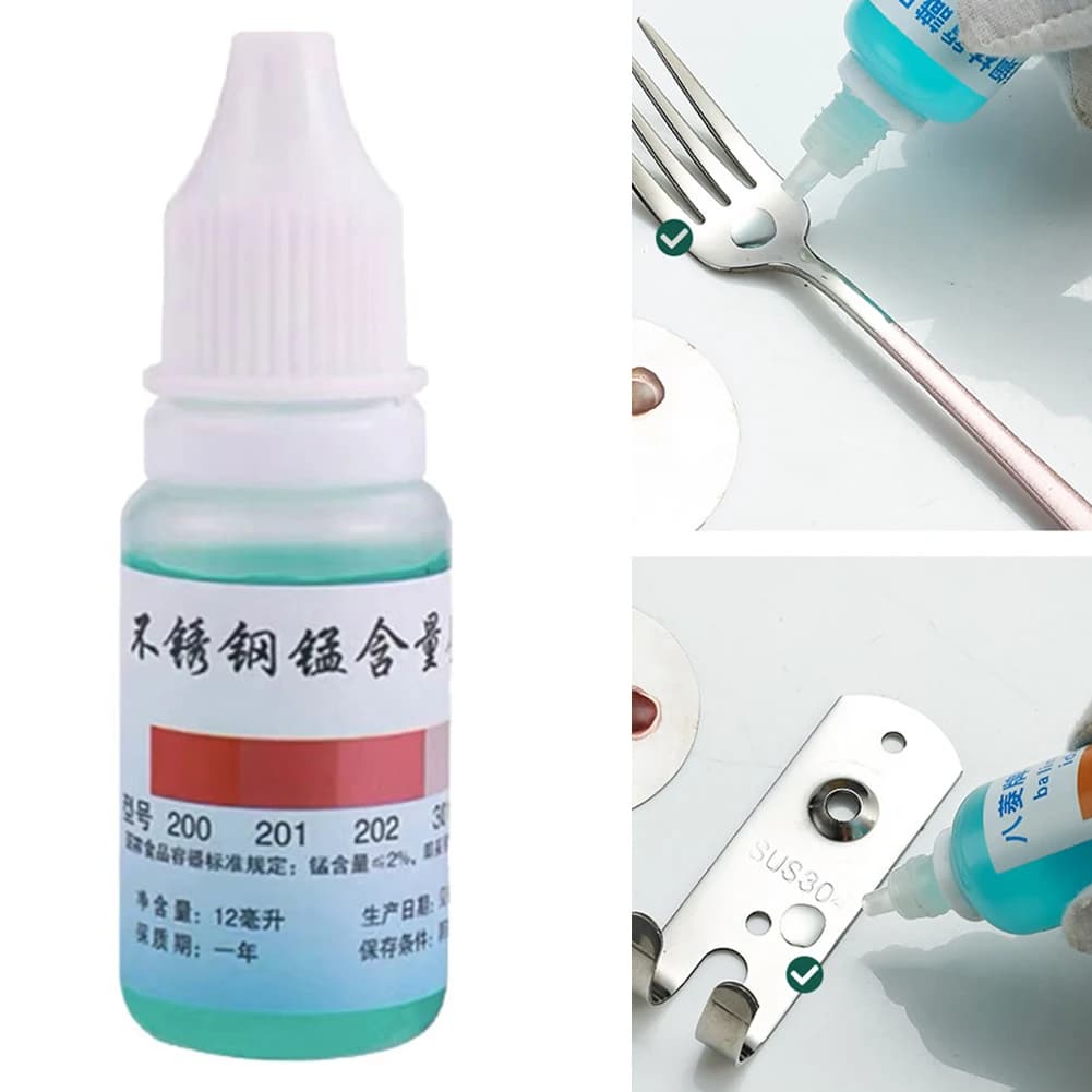 1pc 12ml Manganese Detection Analysis Reagents For Identifying Manganese Drugs In 304 Stainless Steel Testing Solution