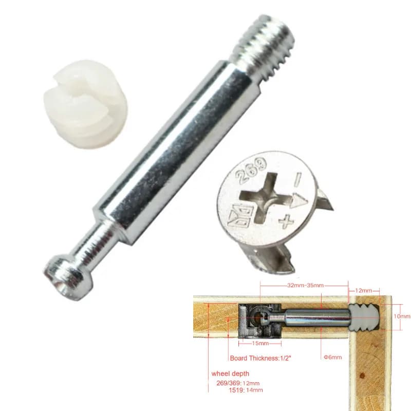 20pcs/lot Three in One Screw Furniture Connector Fixer Eccentric Wheel Nut Connection for Clothes Cabinet Desk Link
