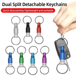 Dual Split Detachable Keychains Key Ring Quick Release Portable Metal Key Holder For Handy Outdoor Tool Accessories Mini Buckle