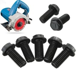5pcs Saw Blade Screw M8 X 18mm Left Hand Thread Hex Flange For Cutting Machine Carbon Steel Material Not Easy To Rust Tool Parts
