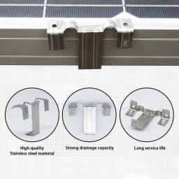 10Pcs 30/35MM Stainless Steel Solar Panel Photovoltaic Water Guide Clip Deflector Mud Drain Button Water Redirection Clips