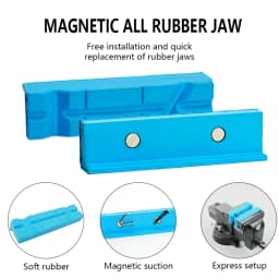 Blue Rubber Vise Magnetic Protective Cover Protection Strip Jaws for 2.5/4/5/6 Inch Hand Tools Bench Vise Protector Accessories