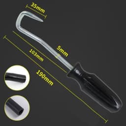 Automotive Hose Removal Hook Tool Made of Steel for Fuel and Radiator Pipes with Comfortable Nylon Handle for Safe Handling