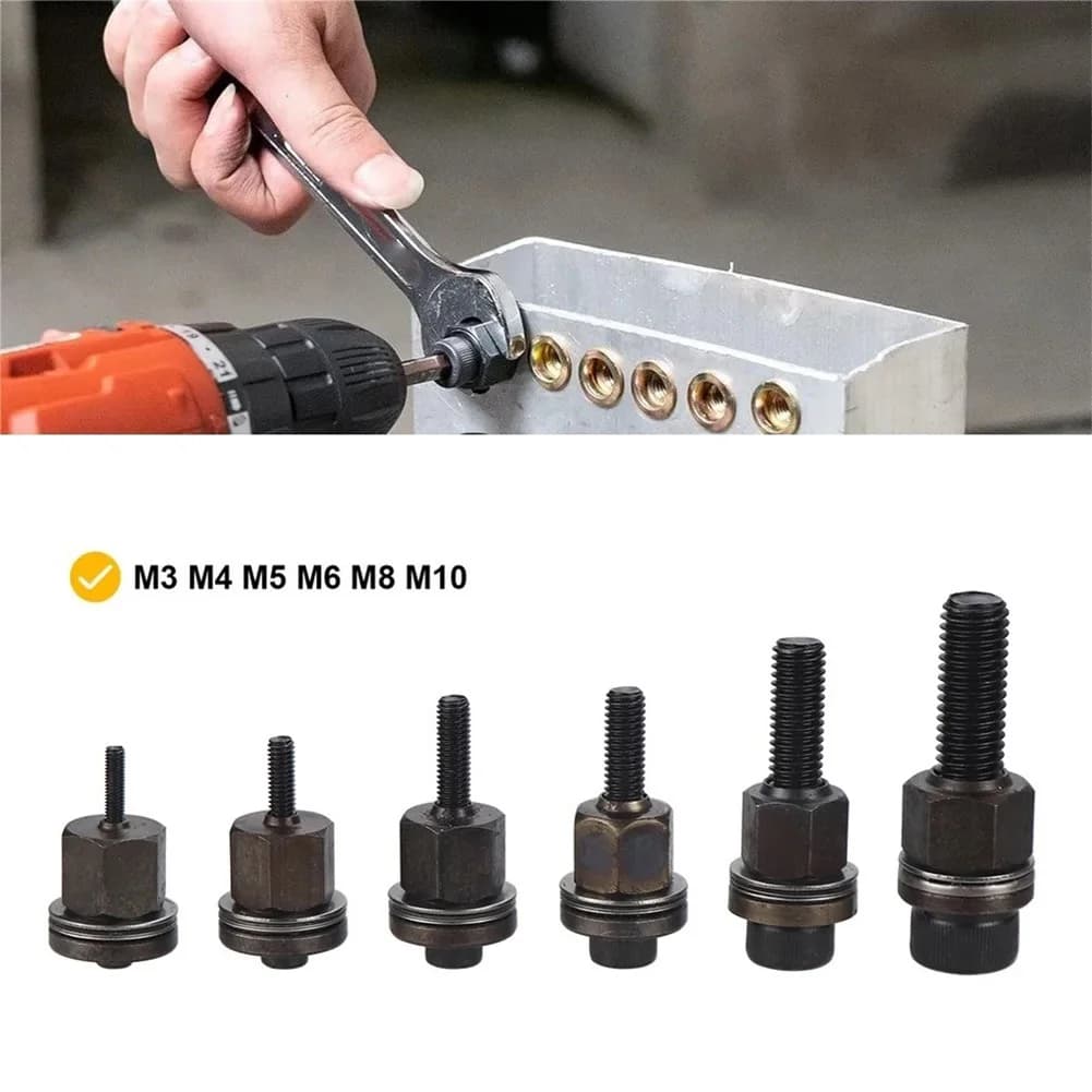 1pcs Hand Rivet Nut Manual Riveter Tools Mandrel Heads For Nuts M3-M10 Installation For Furniture Assembly