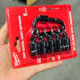 Milwaukee 48-32-4537 5PC Carabiner Bit Holder Set Portable Heavy-Duty Tool Organizer for Contractors & DIY Workers