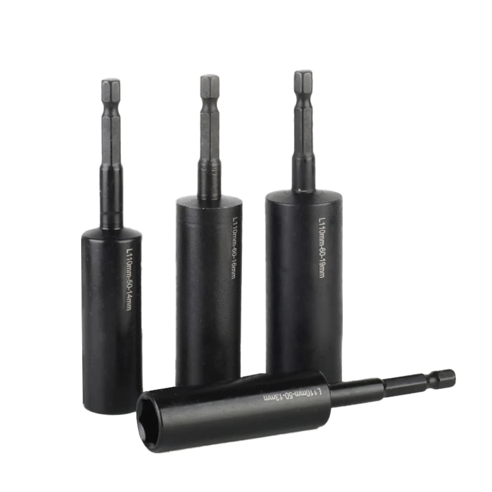 110mm Deepen Socket Wrenches Hexagon Nut Driver Drill Bit H8-H14 Sleeve Adapter Auto Repair Workshop Work Construction