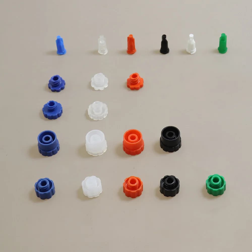50pcs/Bag Luer Lock Plug Cover Screw Precision Tips Liquid Dispensing Plug Syringe Cap Sealing Head PP Material