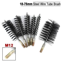 1pc Steel Wire Pipe Tube Brush Cleaning Tools Water Pipe M12 Steel Wire Pipe Tube Sweep Cleaning Chimney Hand Tools 18-75mm