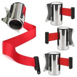 Retractable Barrier Strip Stainless Steel Housing Wall Mount Retractable Strip For Banks For Parks For Schools Queue Barrier