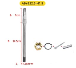 1PC Steel Electric Tricycle Rear Axle Half Shaft 18-Tooth 9 Shaft Head 6205 Bearing Rear Axle Drive Shaft Replacement