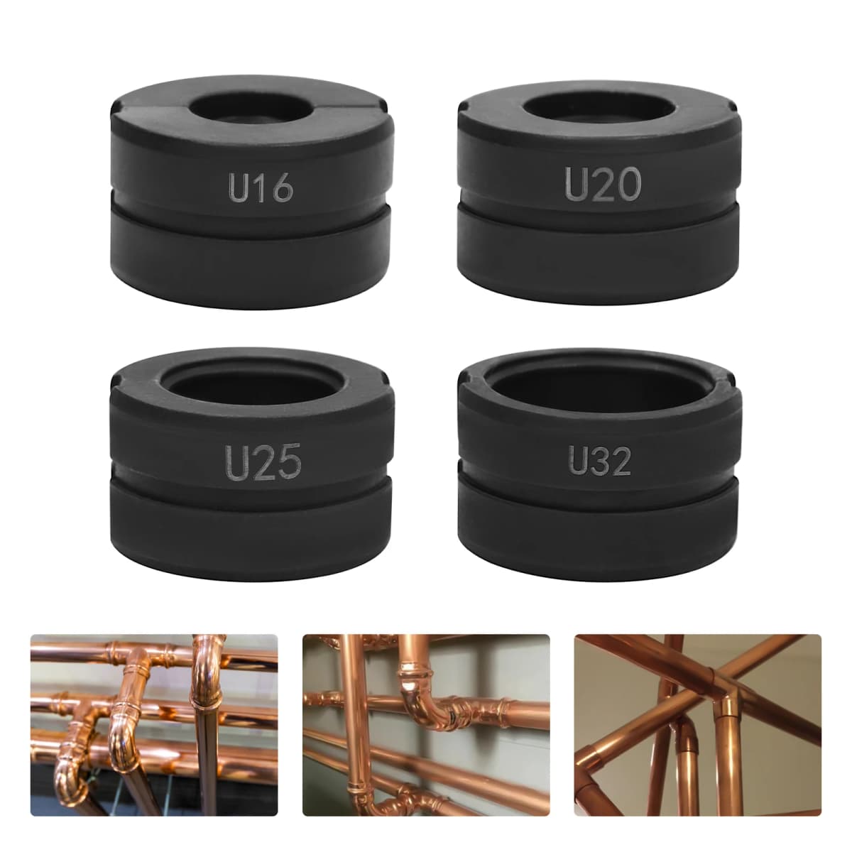 U16/20/25/32mm Presser Jaws Set,Crimping Dies Tubular Clamp Kit,Crimp Inserts for Most Hydraulic or Mechanical Crimping Pliers