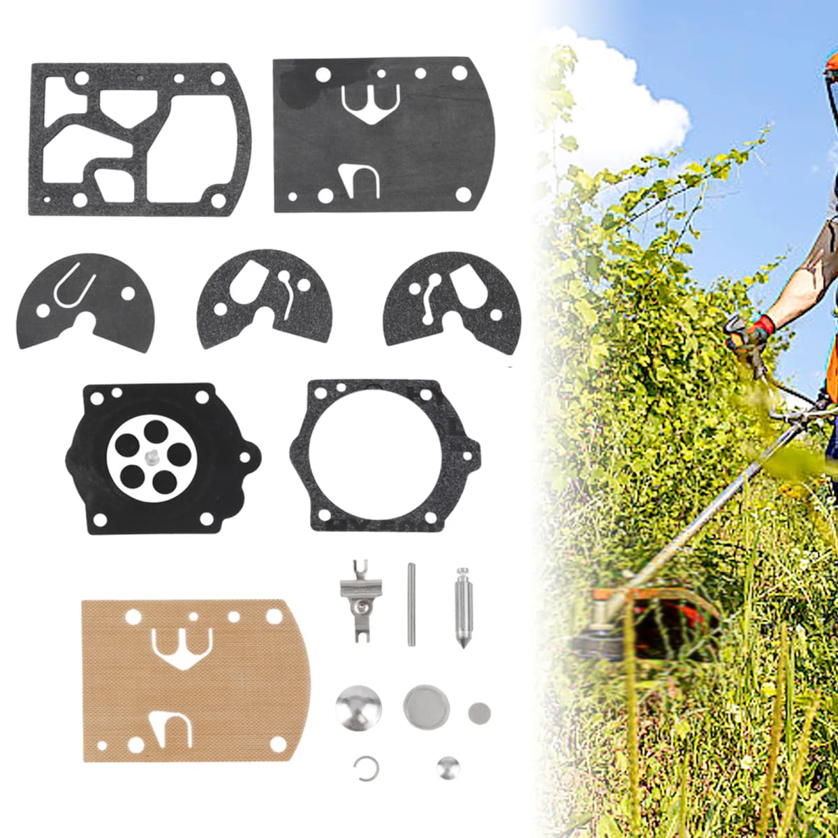 1 Set Carb-Rebuild Kit For WB37 For K10-WB CHAIN SAW Carburetor Gasket Spare Parts Repair Rebuild Kit Chainsaw Accessories
