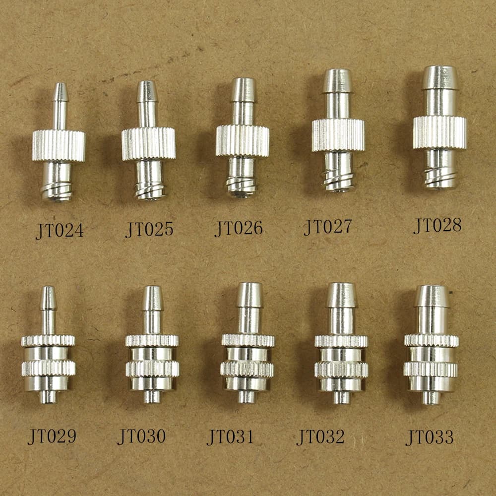 2PCS/Bag Tracheal Joint Glue Machine Tracheal Metal Adapter Pin Tube Connector Tracheal Extension Luer Adapter
