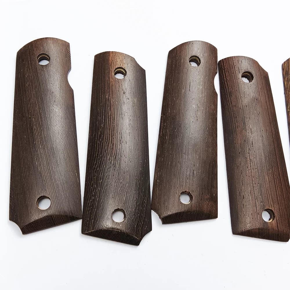 1pair 1911 Grips Natural Wenge Wooden Textured Handle Grips Patch Custom Grips CNC Non-slip Handle Patches Handle Grips