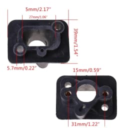 2 Pcs 40-5 43CC 52CC Brush Cutter Intake Manifold Carburetor Base Connector Intake Manifold Admitting Pipe Carb Adaptor