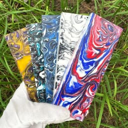 2pieces Various Colors Mixed resin Material for DIY Knife Handle Plate Handicraft Material Pattern Slingshot Handle Material