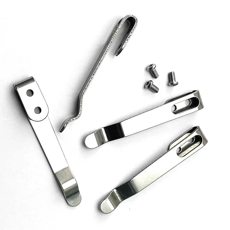 1pc Stainless Steel Folding Knife Back Clip DIY Making Accessories Pocket Waist Clamp Knives Tool Parts With 3pcs M2.5 Screws
