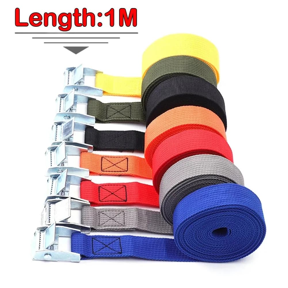 1M Lashing Strap With Buckle Nylon Quick Release Fr Cargo Tie Down Luggage Bag Adjustable Fastening Straps Fixing Tool