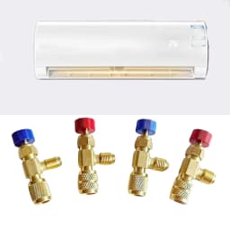 1PC Air Conditioner R410 Brass Control Safety Liquid Valve R22 1/4" Refrigeration Charging Valve Copper Adapter R22