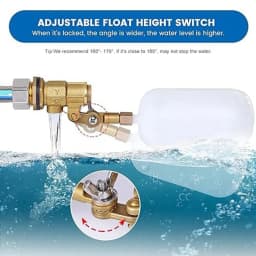 12 Inch Float Valve For Livestock Tank For Pond With Plastic Brass Build And Leak Proof Adjustable Rotation Valve