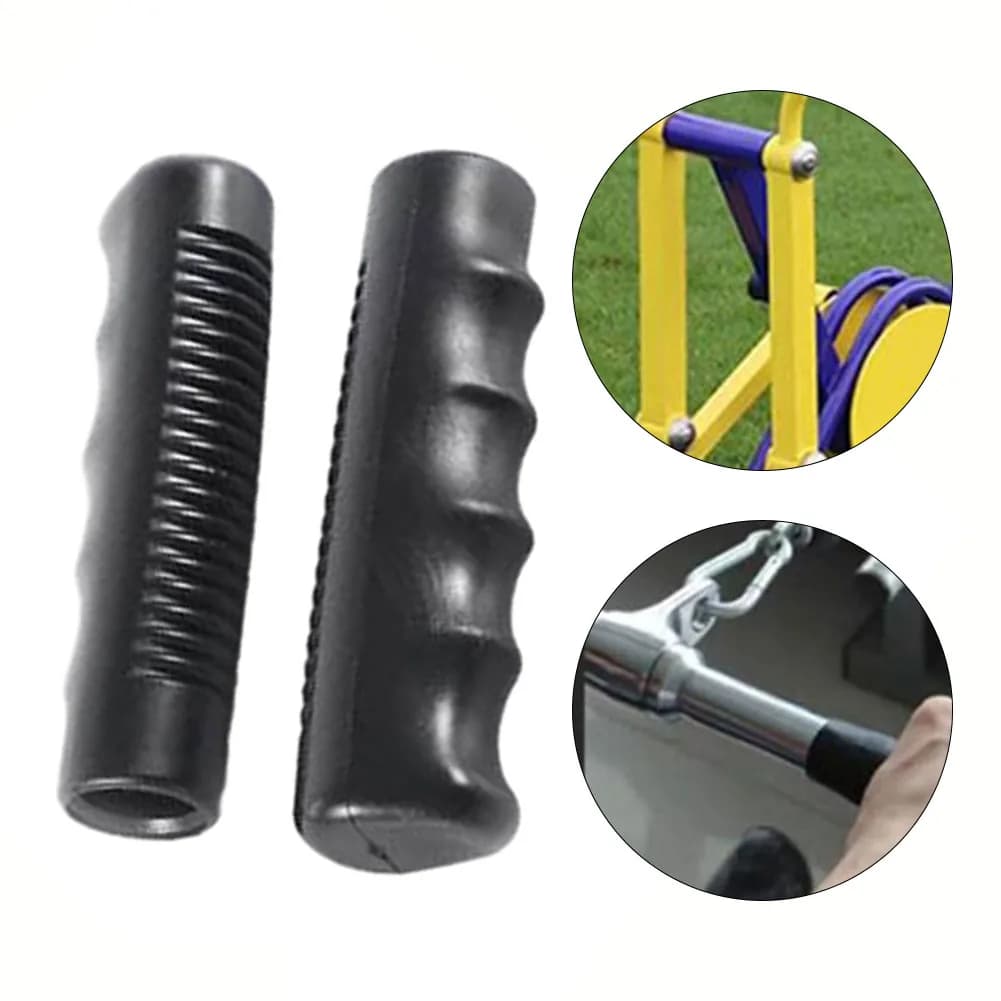 2pcs Wheelbarrow Handles Non-slip Handles Rubber Round Tubes Anti-skid Shock Absorption Black Replacement Handles