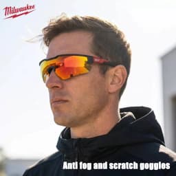 Milwaukee Safety Goggles with Orange Mirror, Anti Fog and Scratch Resistant, Comfortable and Safe Outdoor Goggles 4932498548
