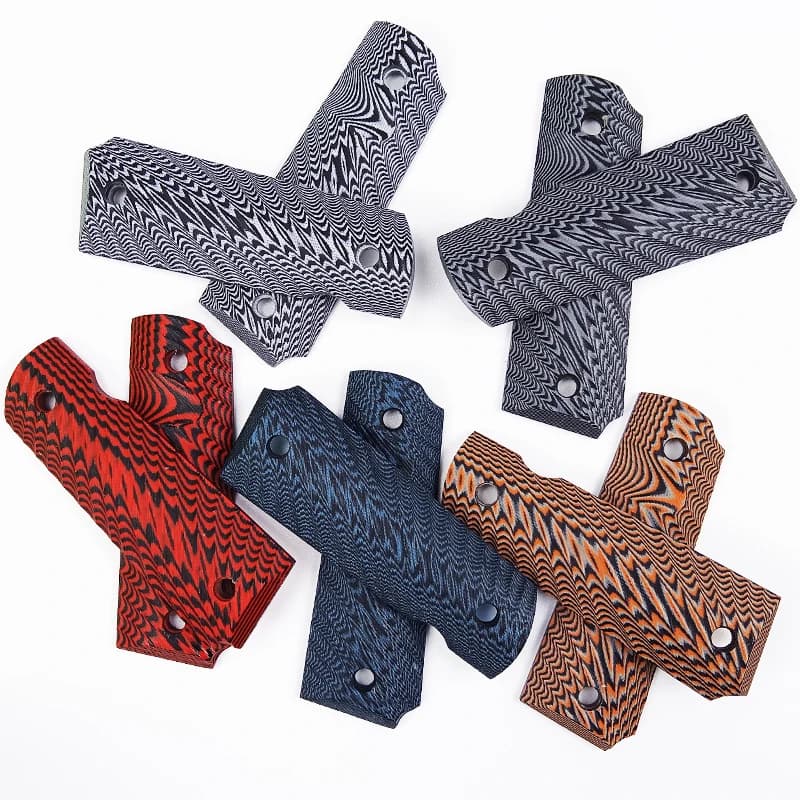 1 Pair G10 Material CNC Tactics 1911 Grips Handle Patch DIY Making Radial Texture Decor Slabs Scales Custom Repair Accessories