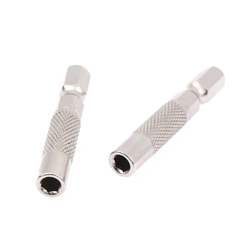 2PCS Hex Shank 6.35mm To 4mm Insert Bit Adapter Electric Screwdriver Socket Holder Micro Bit Adapter Magnetic Holder Tools