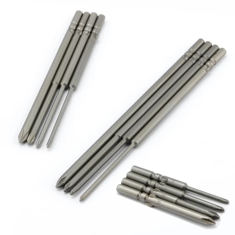 60-150mm 801 Phillips Electric Screwdriver Bit 1Pcs S2 Alloy Steel 5mm Round Shank Strong Magnetic Cross Screwdriver Bits