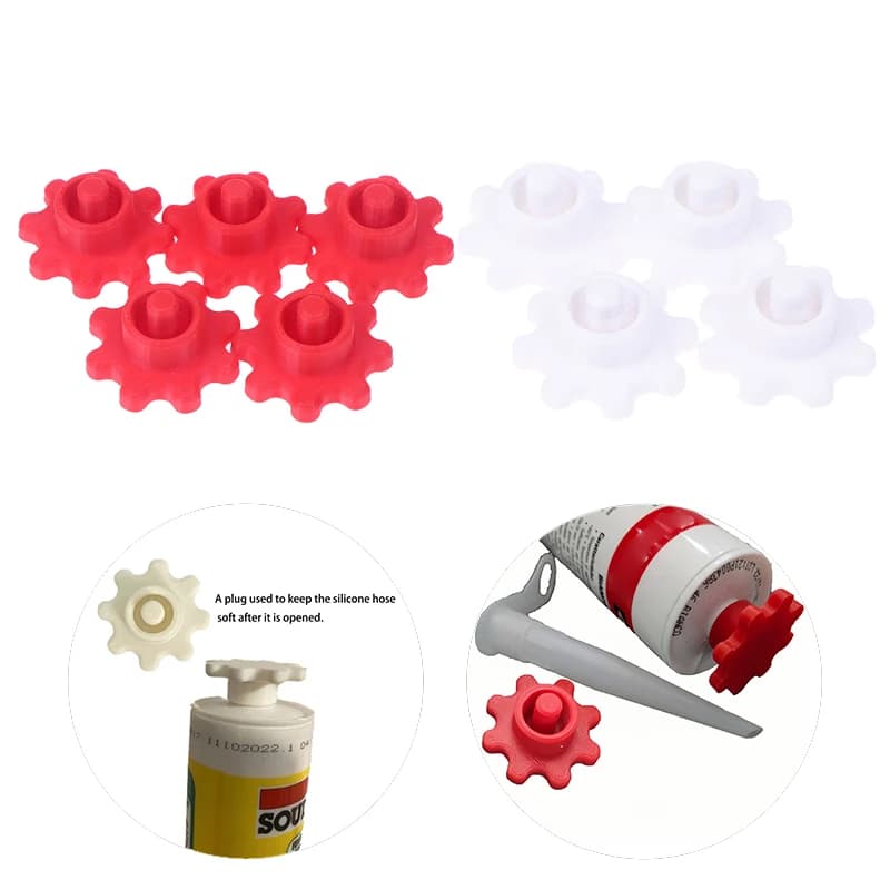 4/5Pcs Silicone Tube Cap Durable Plastic Sealing Caps Silicone Hose Mouth Plug For Standard Glue Bottles Tubing Accessories